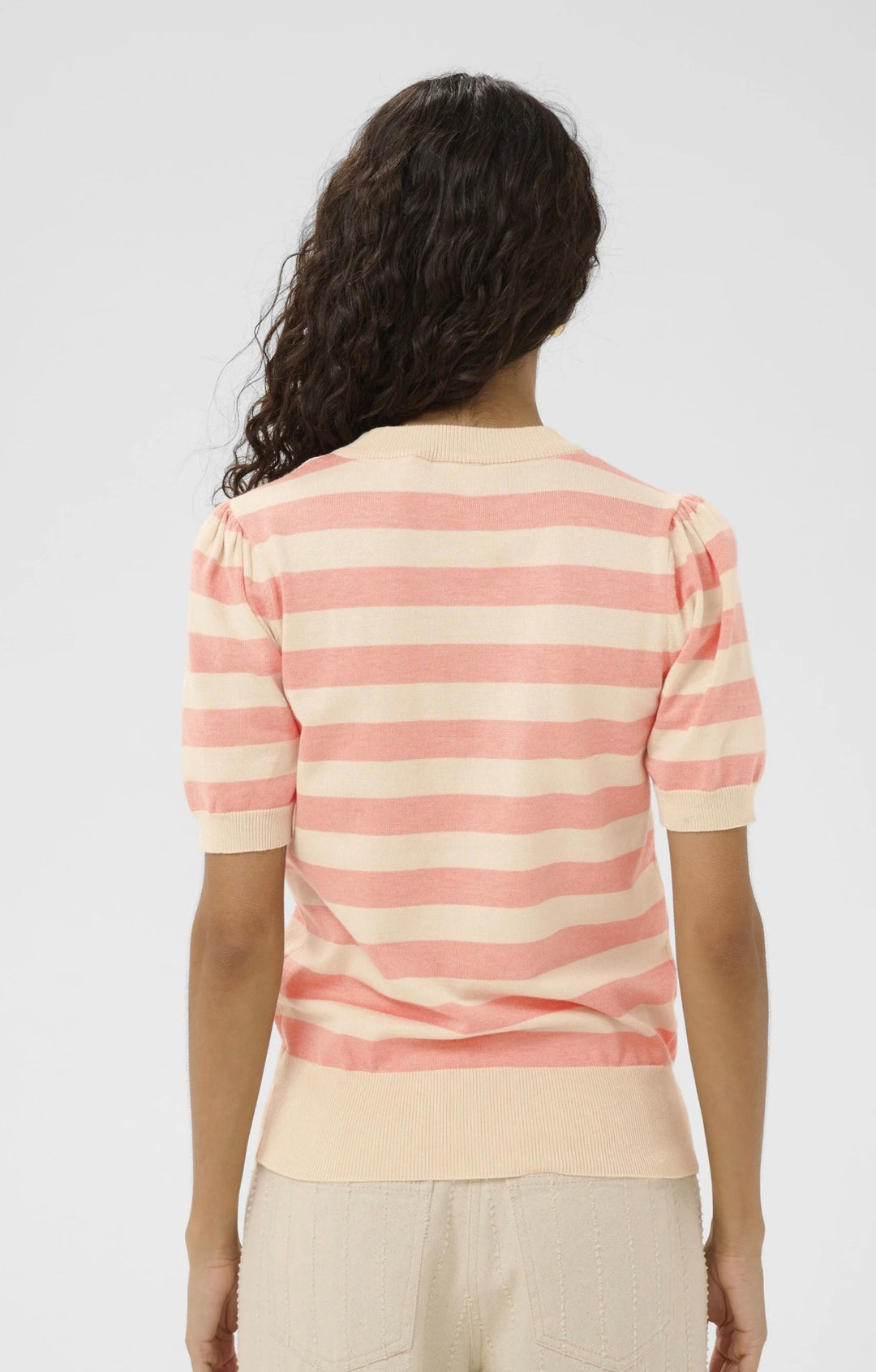 Saint Tropez Mila SS Block Stripe Pullover, Blooming Ivory