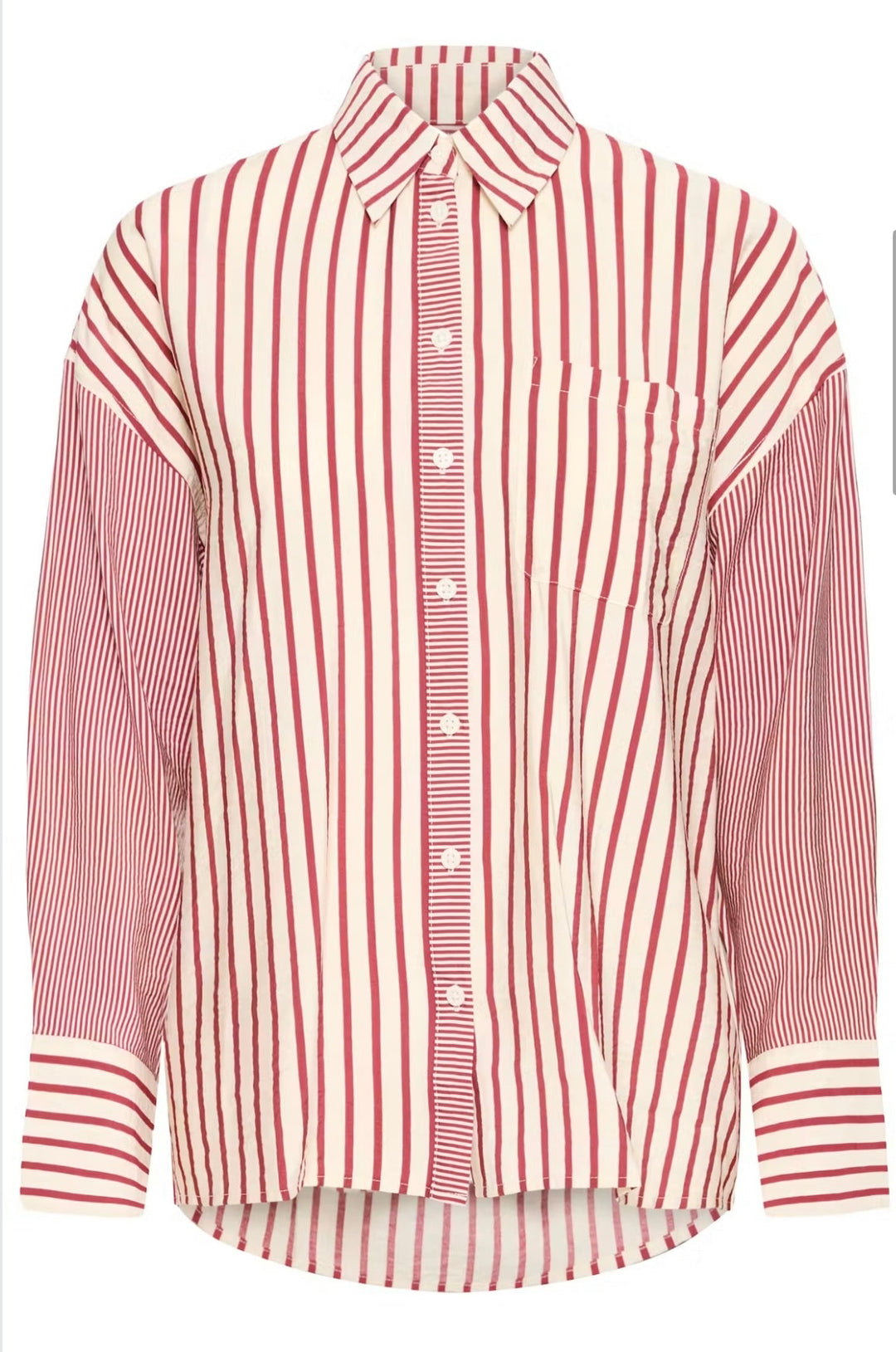 Ichi IHLouri Shirt, Rhododendron/White Stripe