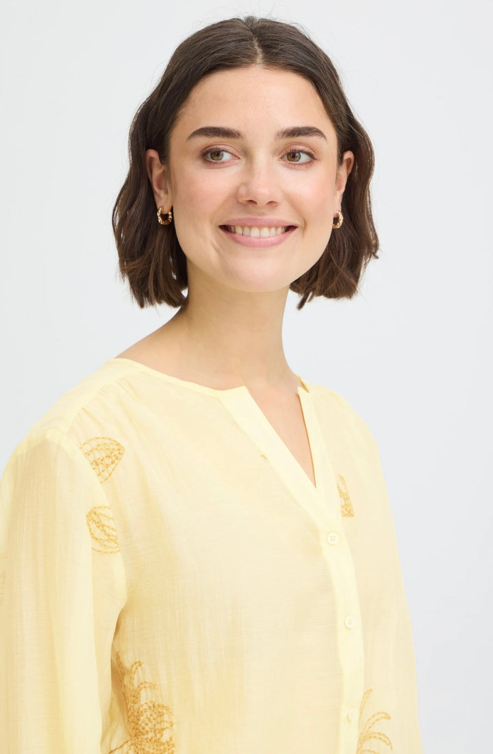 Fransa Frwina Shirt, Pastel Yellow