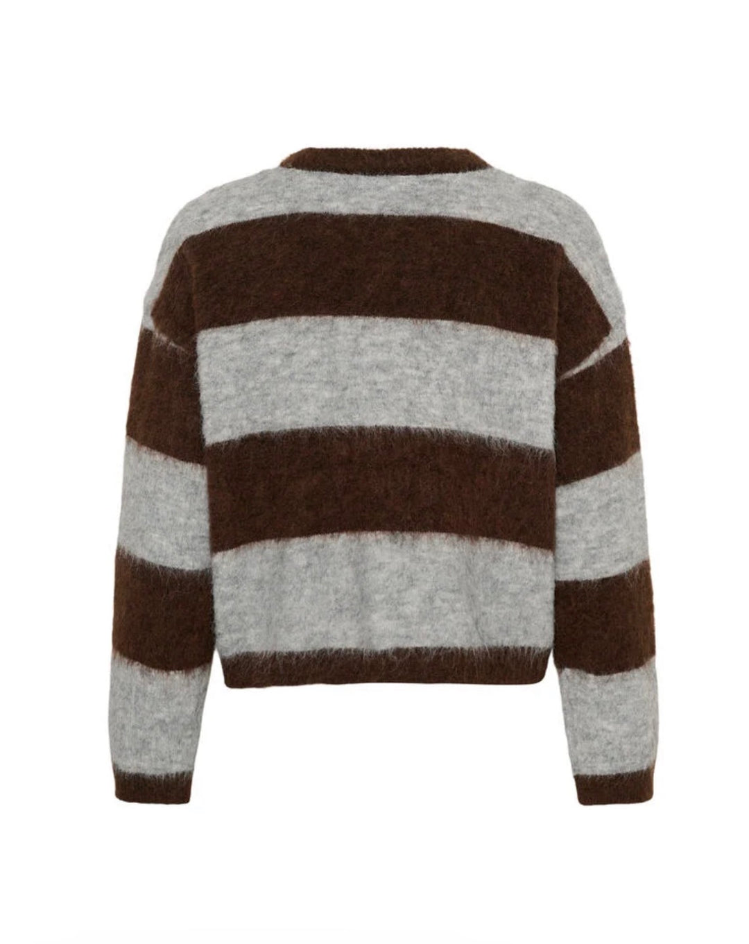 Saint Tropez Tayzie Pullover, Chocolate Grey Stripe