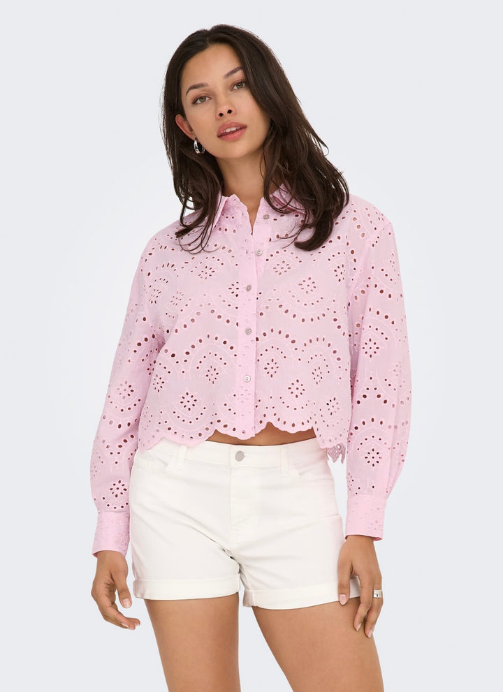 Only Valais Long Sleeve Shirt, Pink Lady
