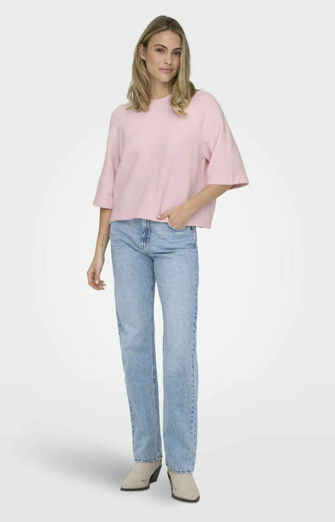 Only Simoni 3/4 Knit, Pale Pink