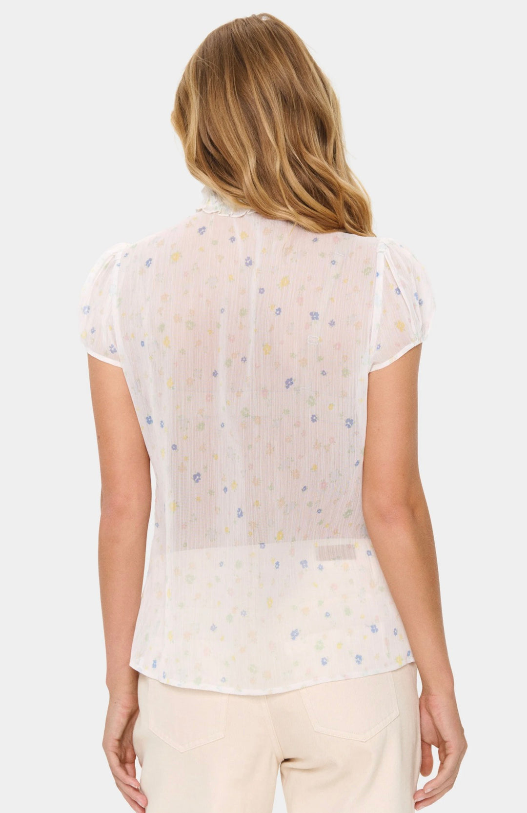 Saint Tropez Lilja Crinkle Shirt, Ice Multi Pastel Blooms