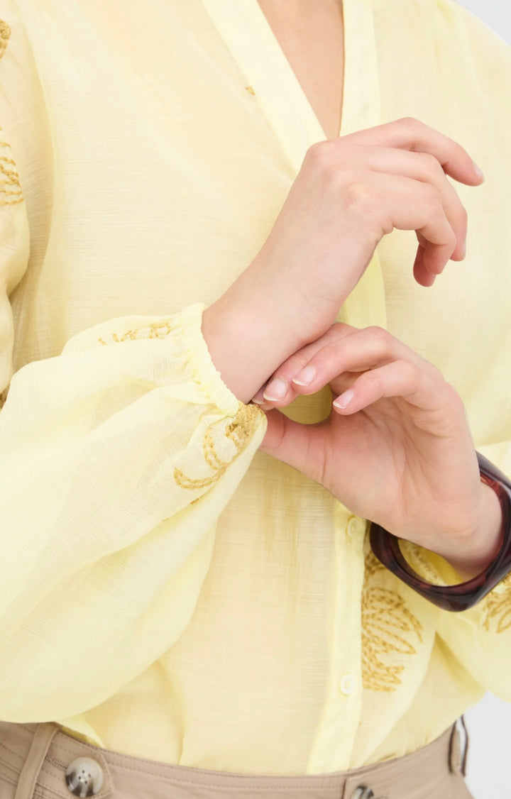 Fransa Frwina Shirt, Pastel Yellow