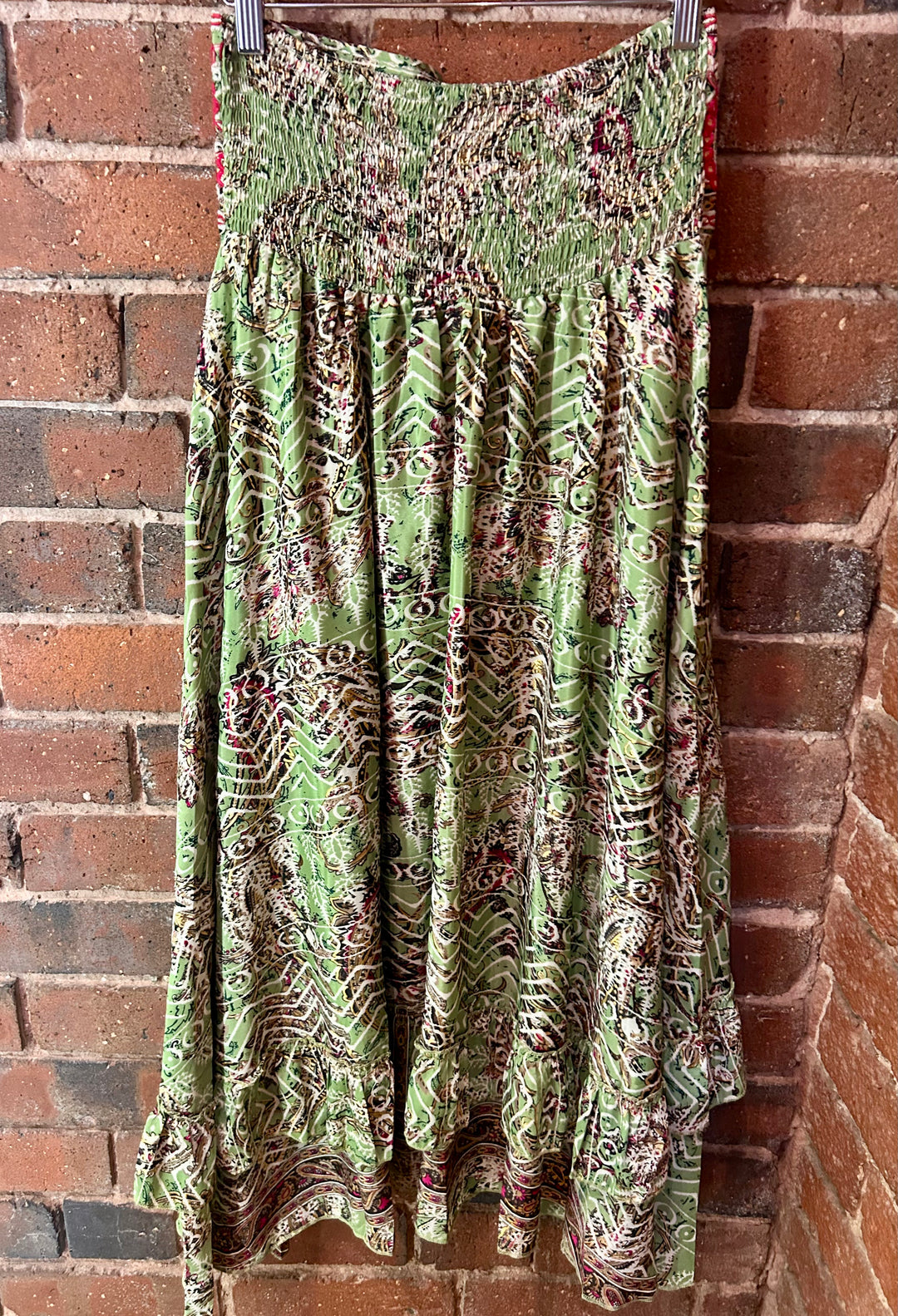 Green Tiered Skirt
