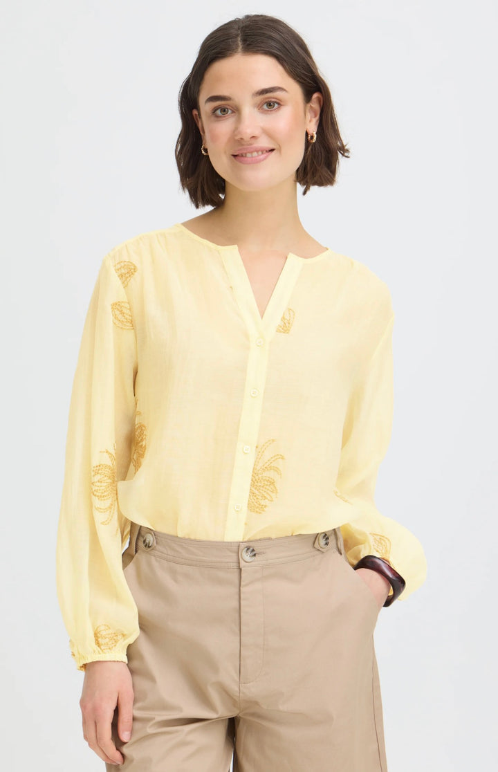 Fransa Frwina Shirt, Pastel Yellow