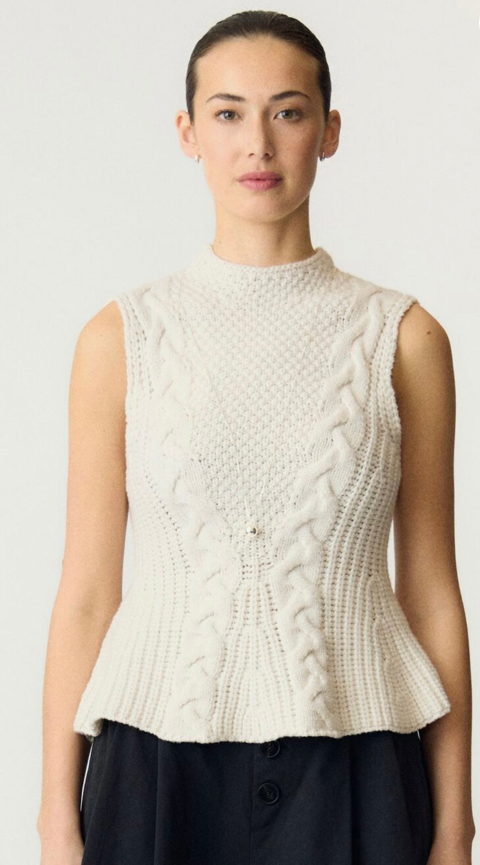 Yas Peppa SL Knit Top, Pristine