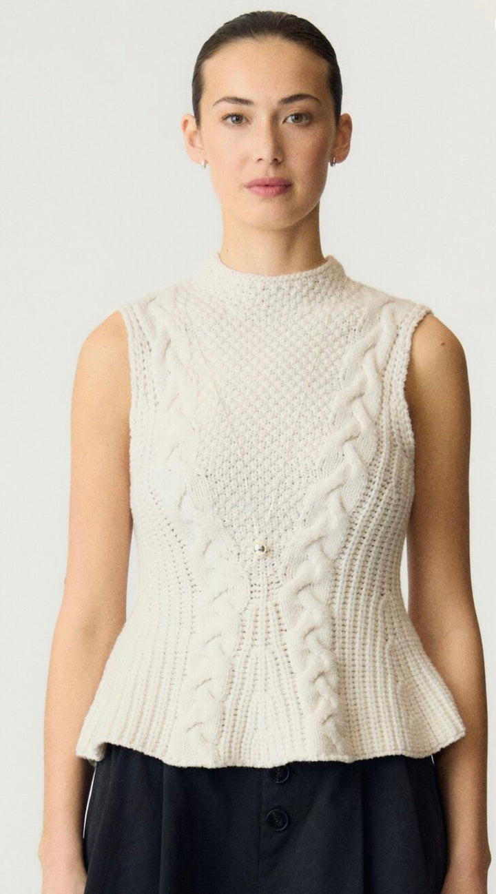 Yas Peppa SL Knit Top, Pristine