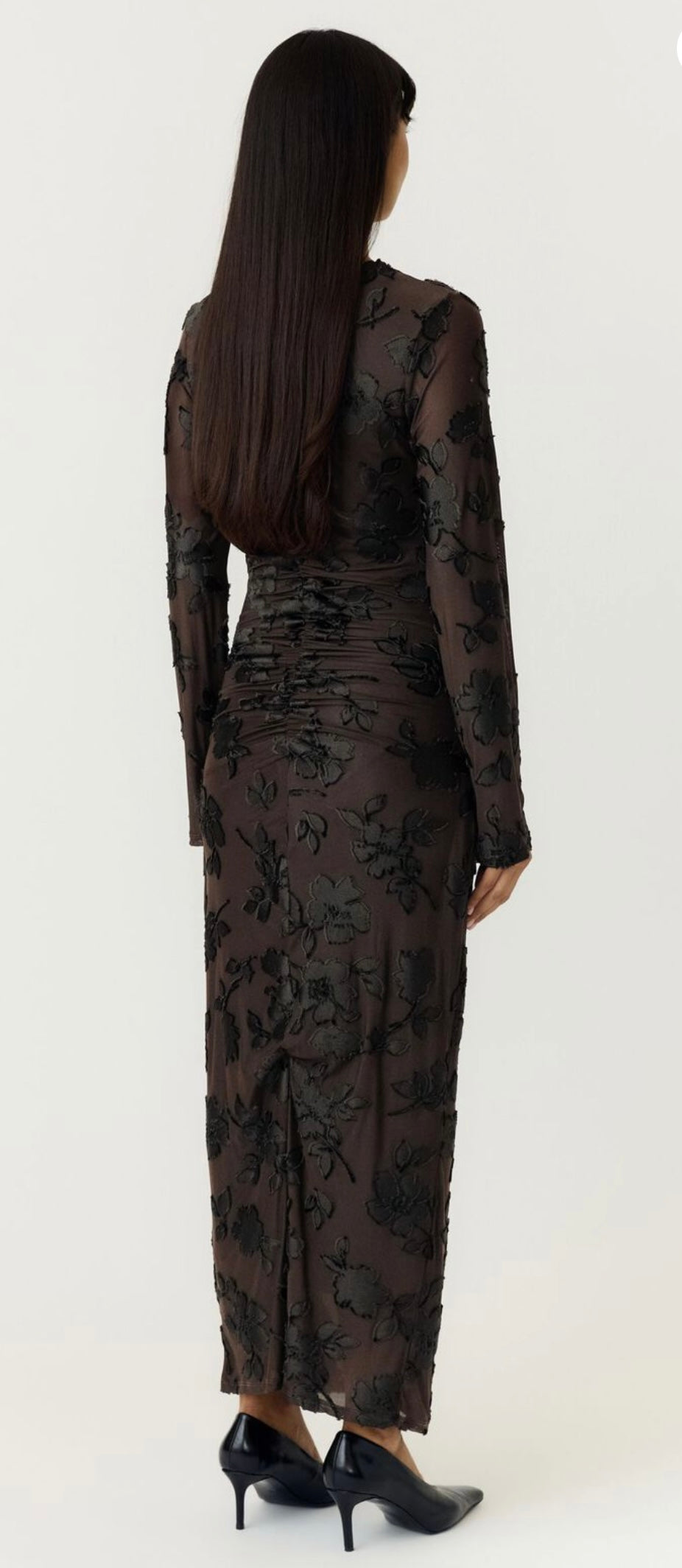 YAS Yasmerena Long Dress, Coffee Bean & Black