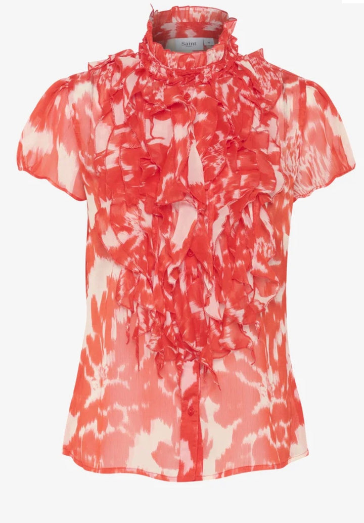 Saint Tropez Lilja Crinkle Shirt, Poinciana Water Blooms