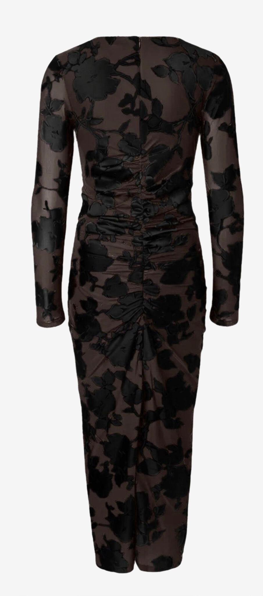 YAS Yasmerena Long Dress, Coffee Bean & Black