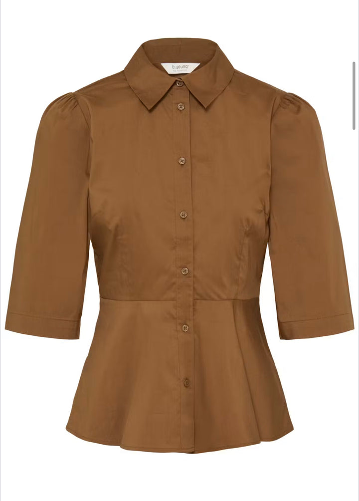 Byoung Byissali Peplum Shirt, Sepia