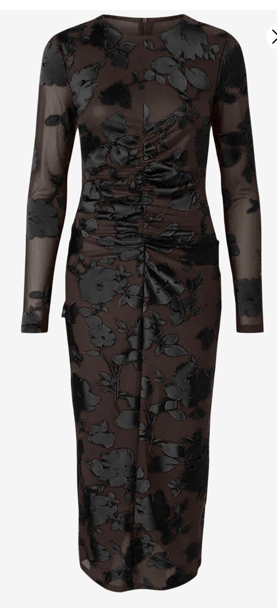 YAS Yasmerena Long Dress, Coffee Bean & Black
