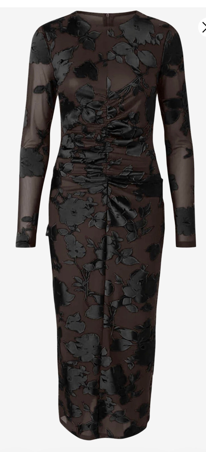 YAS Yasmerena Long Dress, Coffee Bean & Black