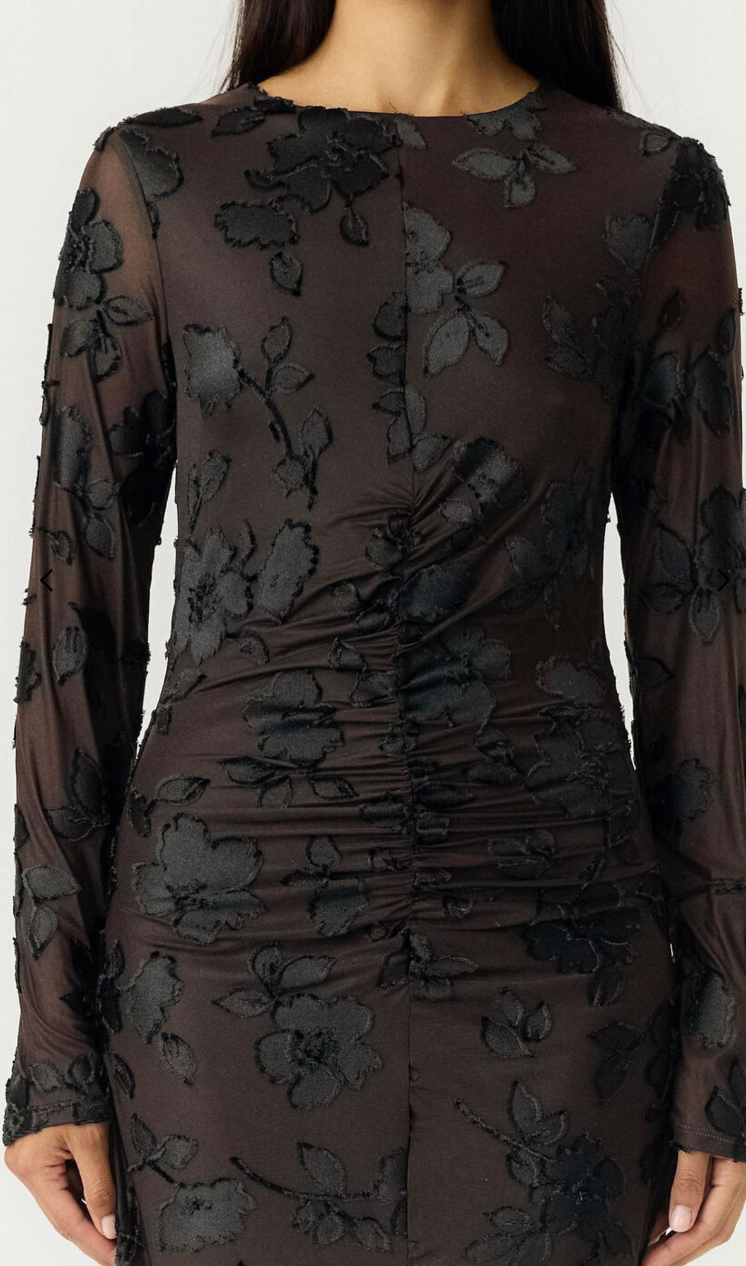 YAS Yasmerena Long Dress, Coffee Bean & Black