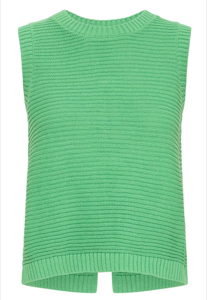 Ichi IhDotties Knit Vest, Greenbriar