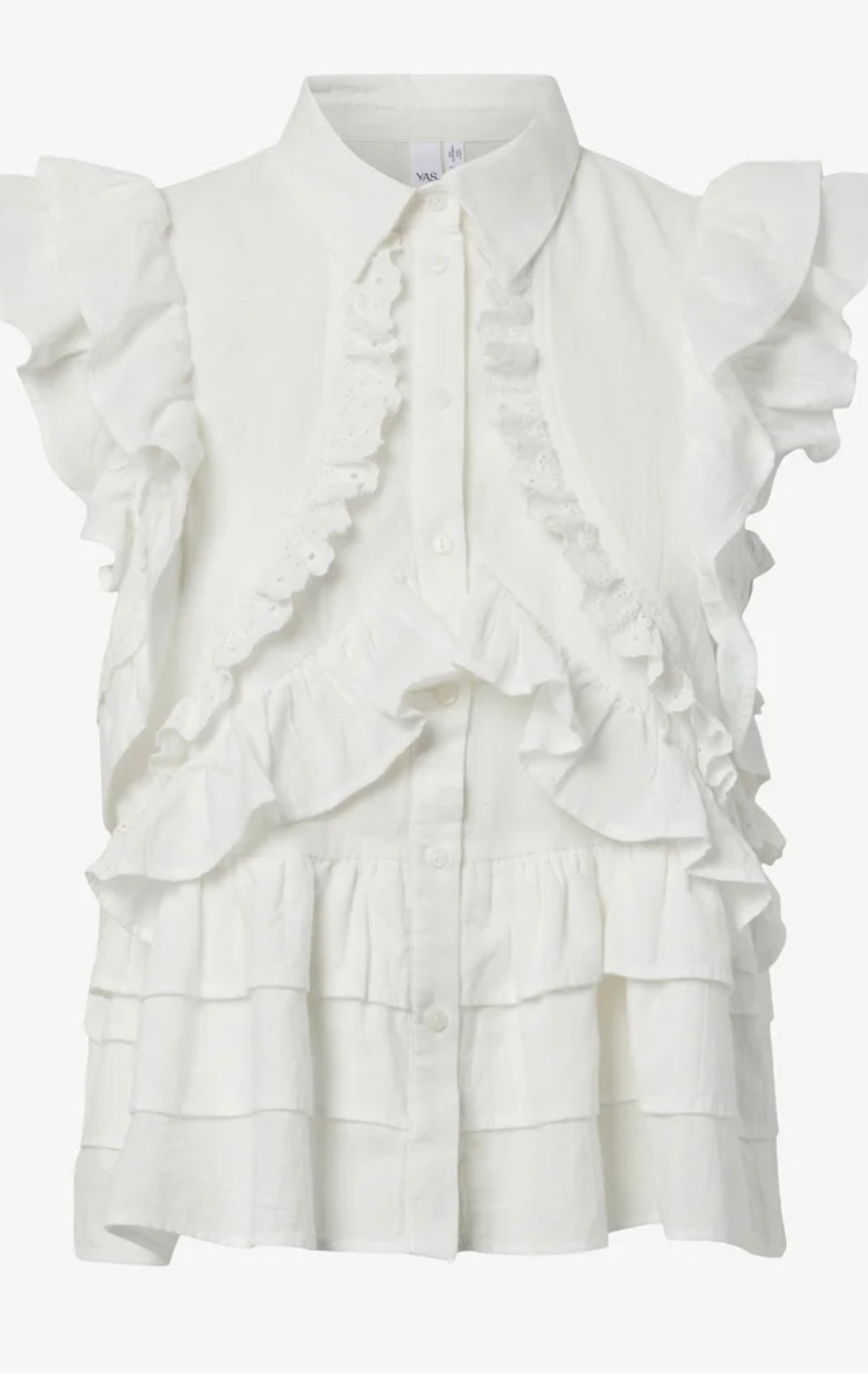 YAS Noro Sleeveless Shirt, Star White