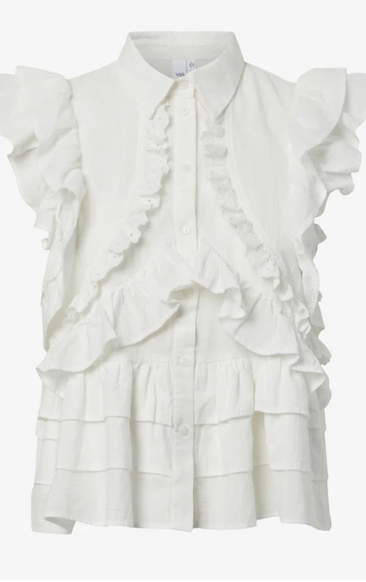 YAS Noro Sleeveless Shirt, Star White