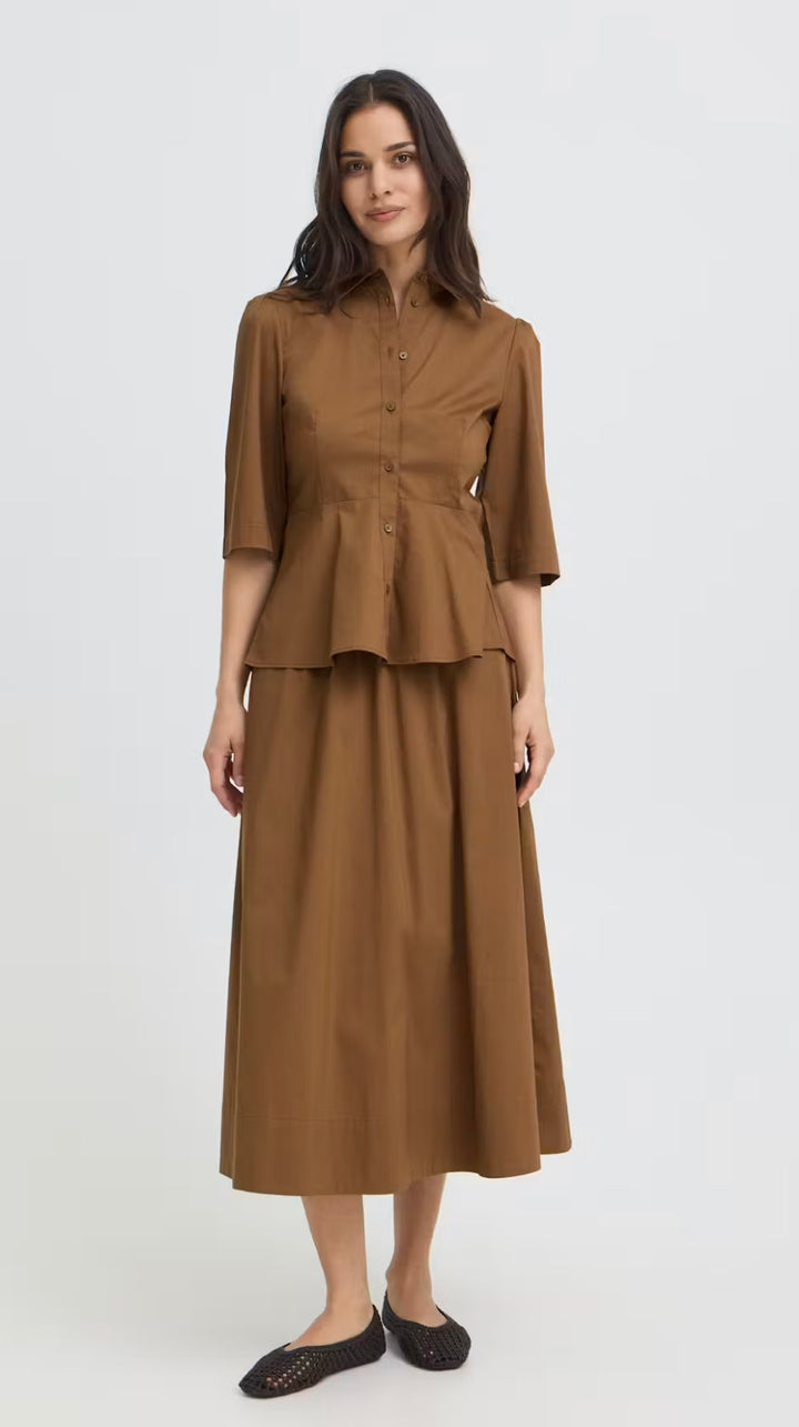 Byoung Byissali Peplum Shirt, Sepia