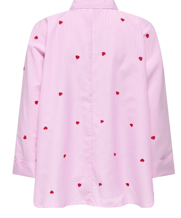 Only OnlNew Heart Shirt, Pink/White