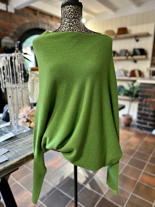 Moss Green Asymmetric Jumper
