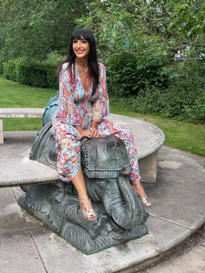 Blue Paisley Smock Dress