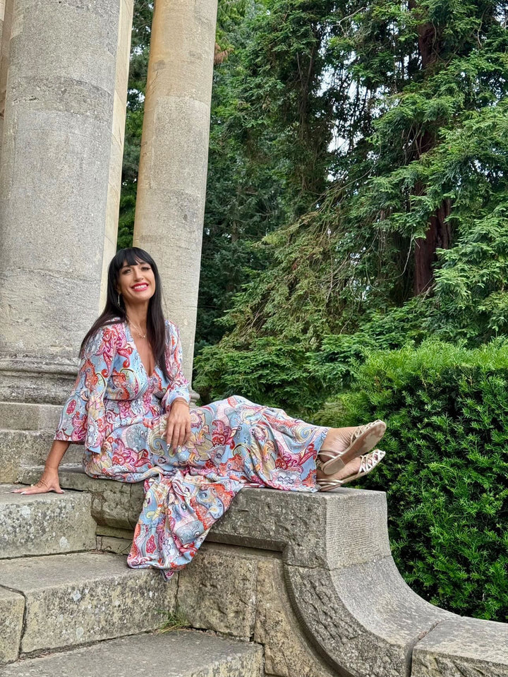 Blue Paisley Smock Dress