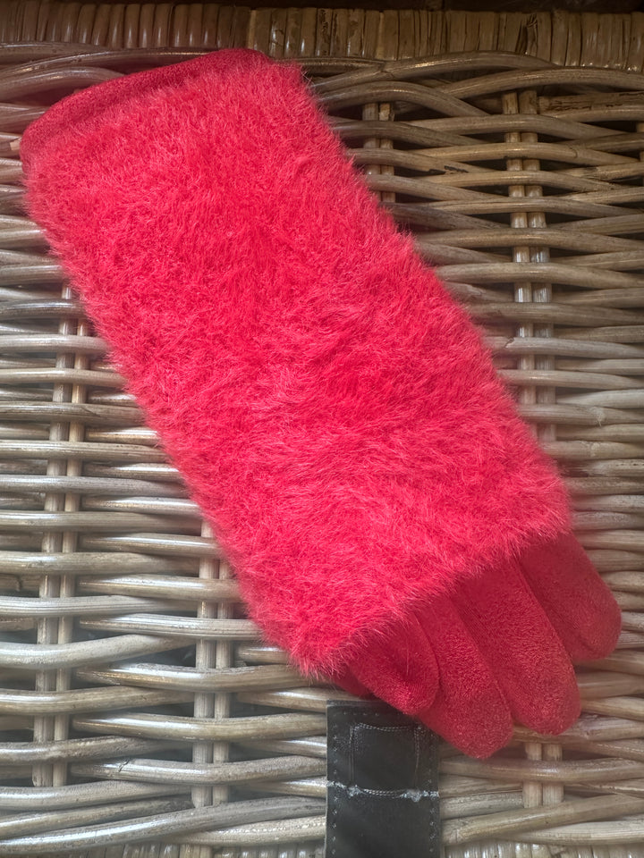 Faux Suede Layered Gloves