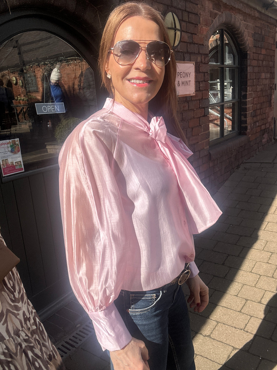 Tensel Pussybow Blouse, Pink