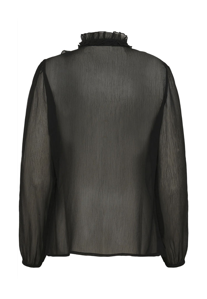 Black Frill sheer blouse