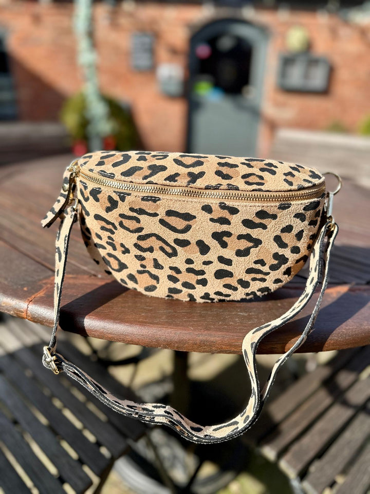 Leopard Leather Sling Bag