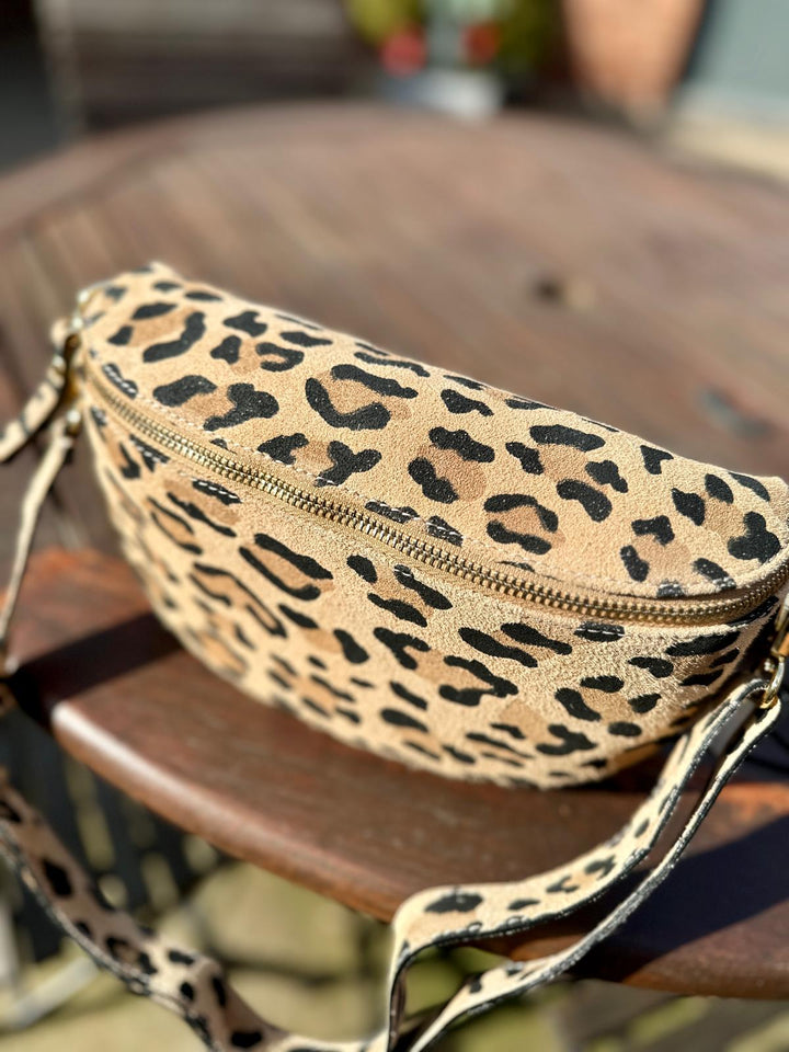 Leopard Leather Sling Bag