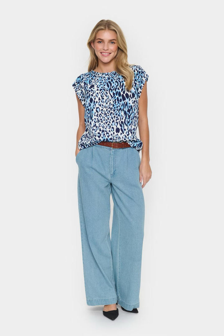Saint Tropez blancaSZ Adele Short Sleeve Top, Blue