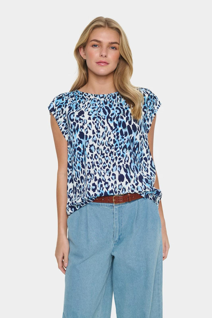 Saint Tropez blancaSZ Adele Short Sleeve Top, Blue