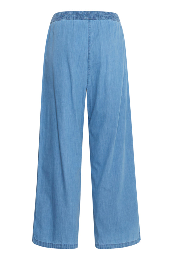 Ichi IhBarcy Cropped Pant, Light Blue Chambray