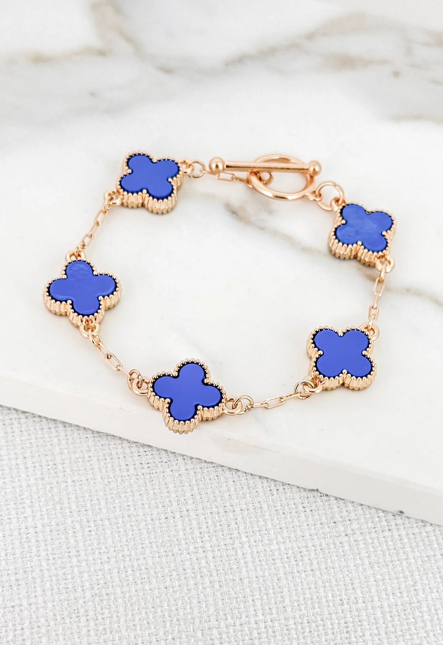 Blue fleur necklace set