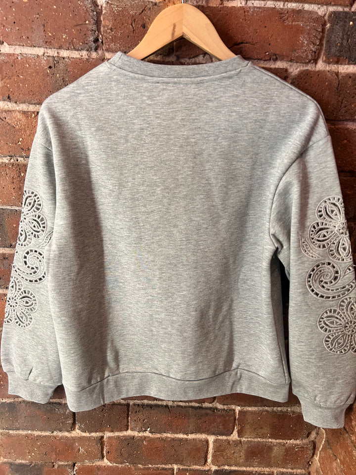 Byoung Bysolle Sweat With Details, Grey