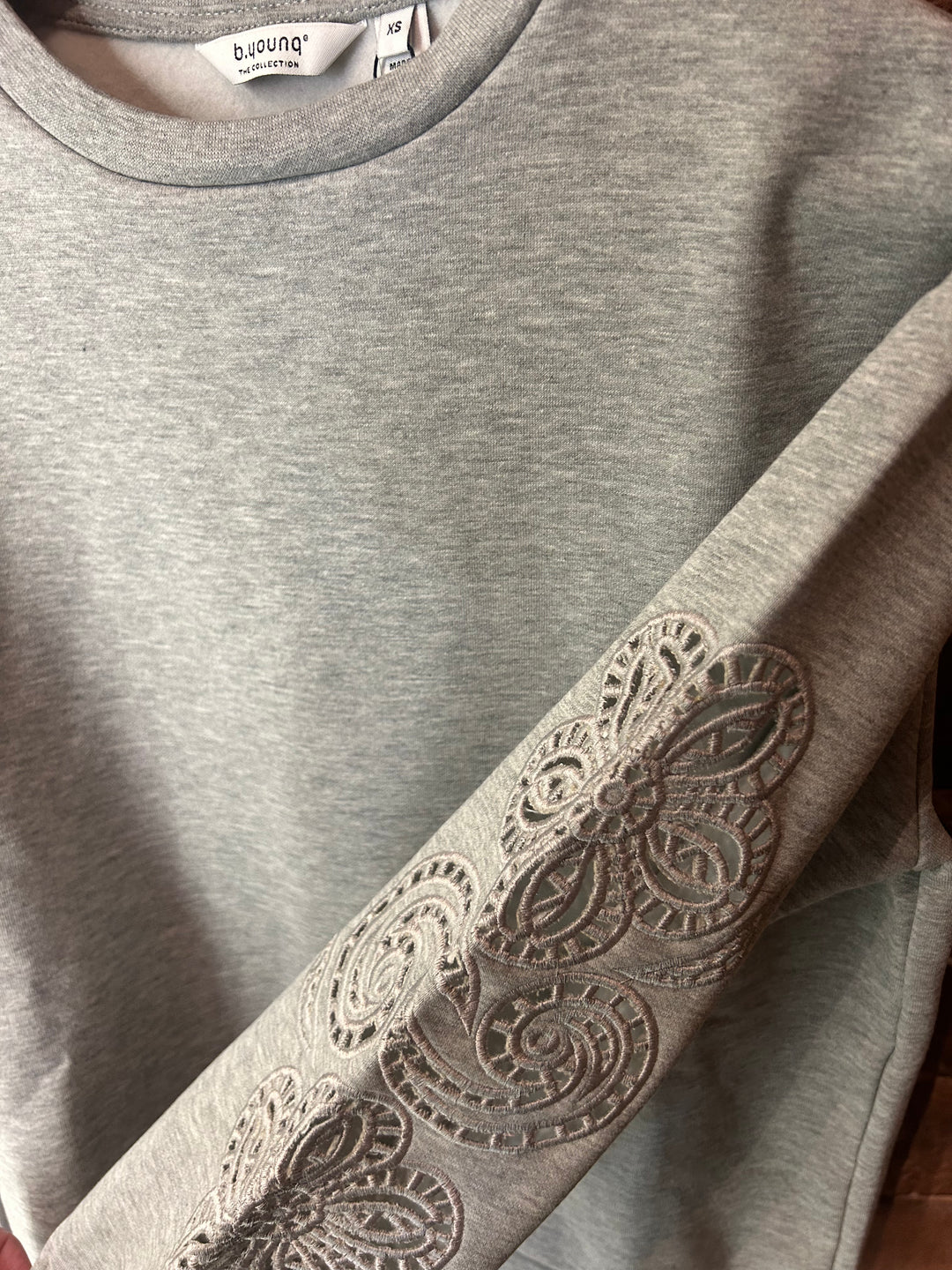Byoung Bysolle Sweat With Details, Grey
