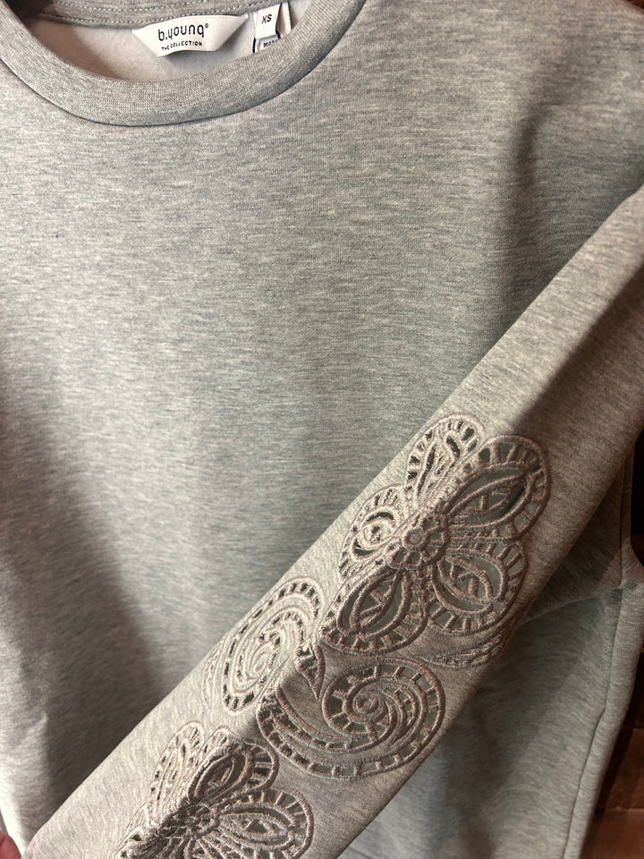 Byoung Bysolle Sweat With Details, Grey
