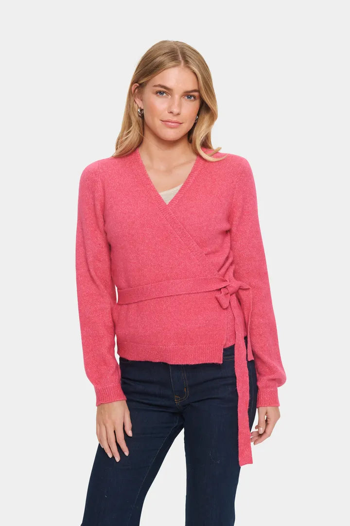 Saint Tropez Larna Wrap Cardigan, Fruit Dove