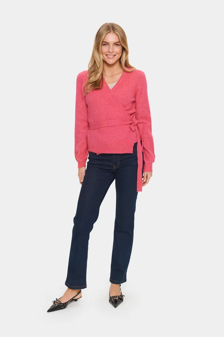 Saint Tropez Larna Wrap Cardigan, Fruit Dove