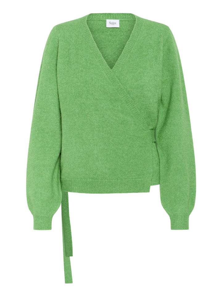 Saint Tropez Larna Wrap Cardigan, Green Briar