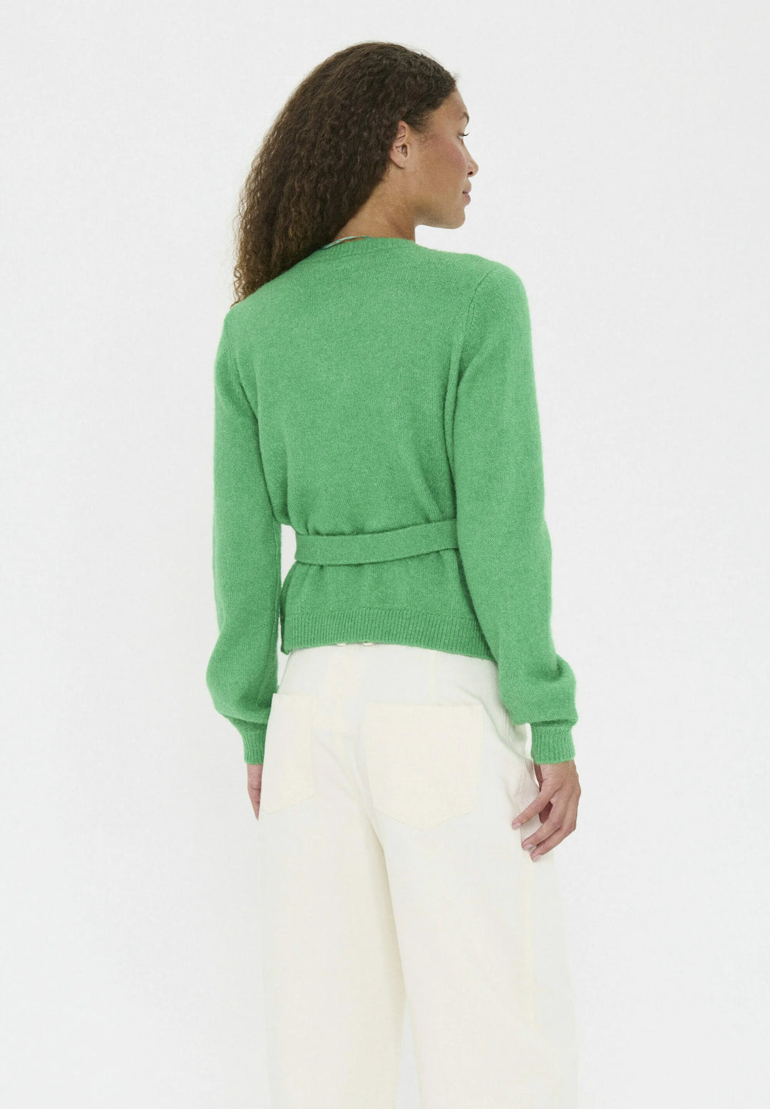 Saint Tropez Larna Wrap Cardigan, Green Briar