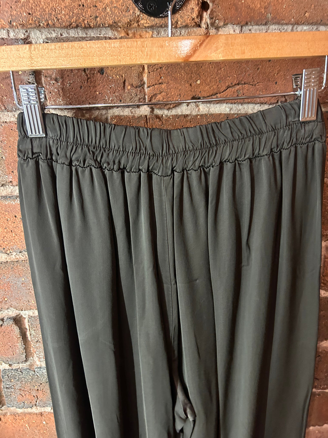 Satin Wide Leg Trousers, Chocolate