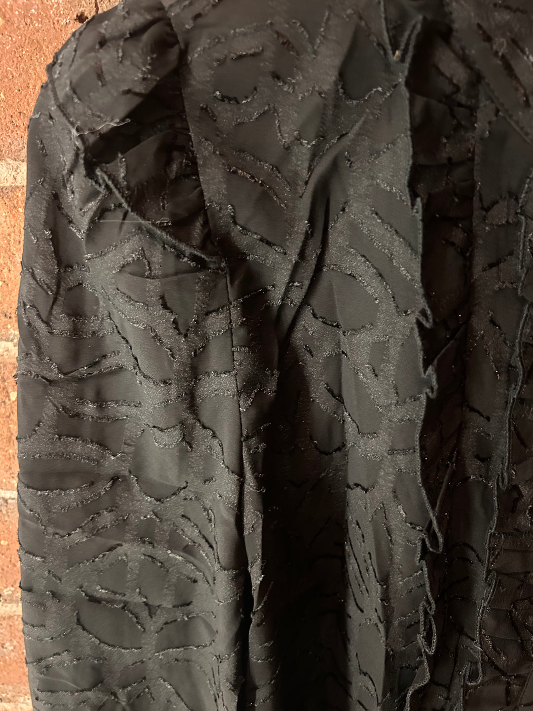 Ruffle Front, Grandad Collar Blouse, Black