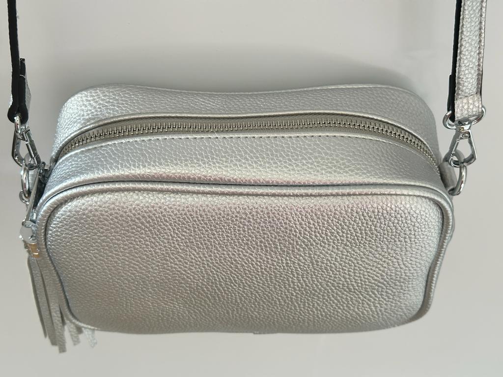 Metallic Silver Tabitha Camera Bag