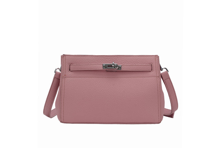 Structured Turn Lock Bag, Pink