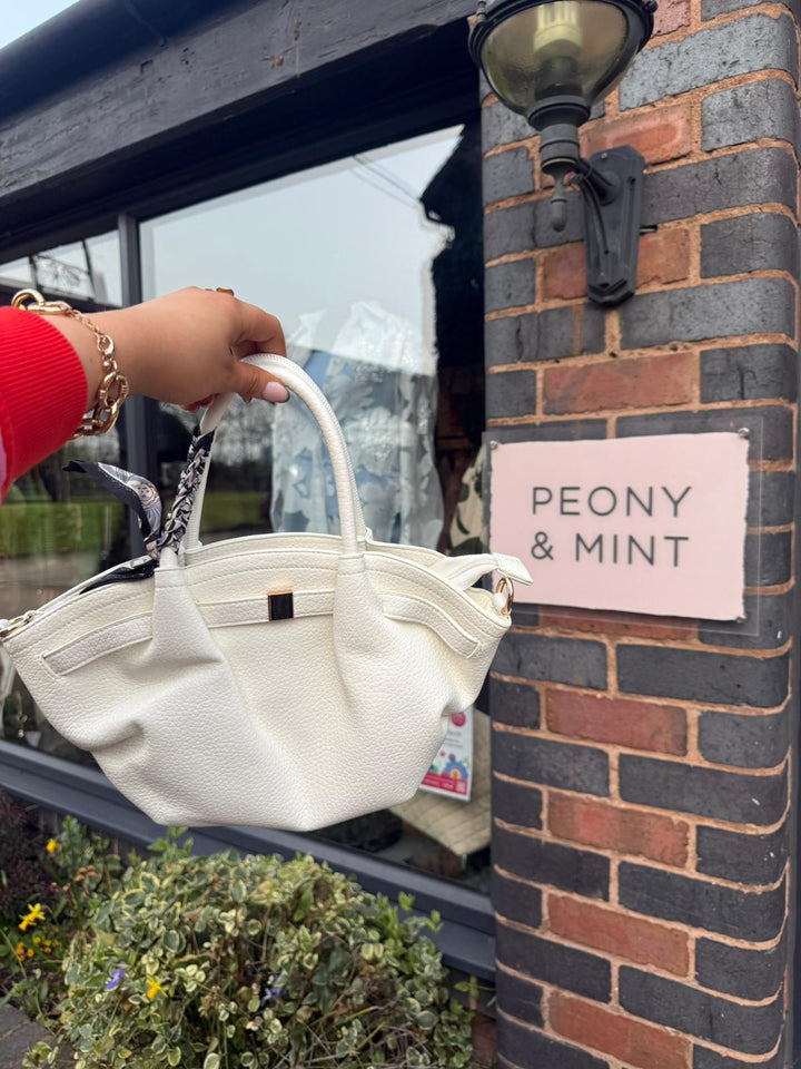 Winged Scarf Bag, White