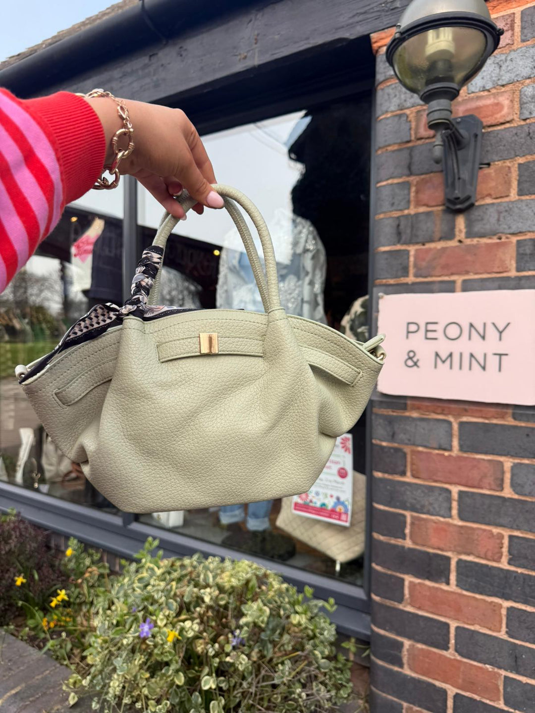 Winged Scarf Bag, Sage