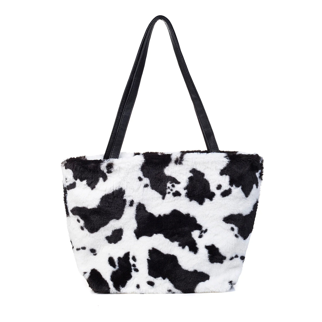 Black Cow Print Bag